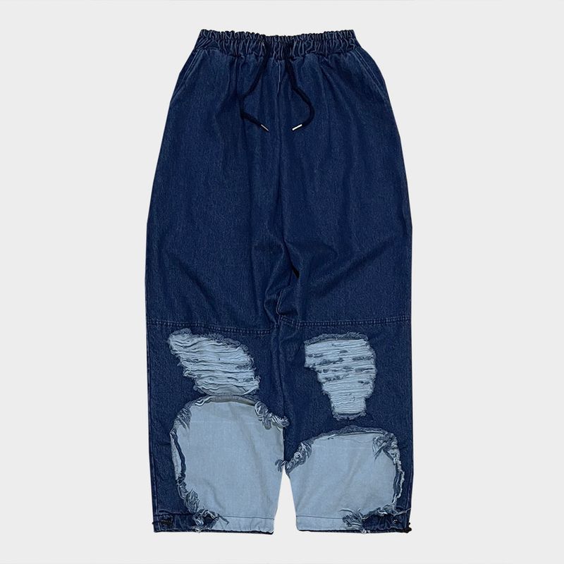 bleach denim pants_blue
