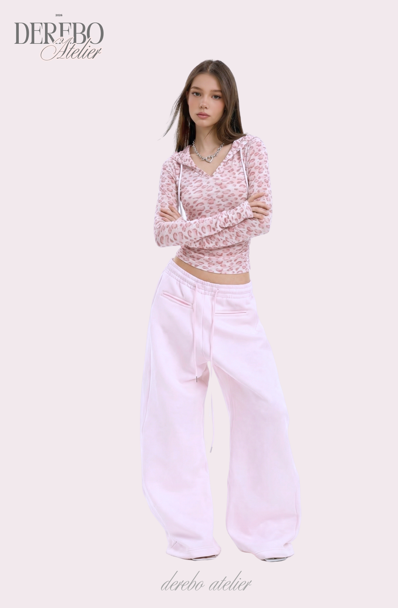 Pink Bly Leopard Hoodie Long Sleeve T-Shirt