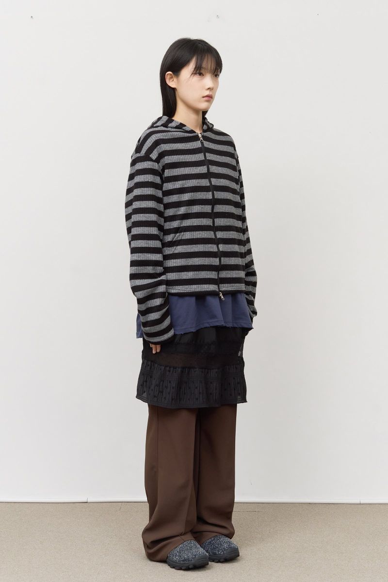 Ocean Striped Warmer Zip Hoodie