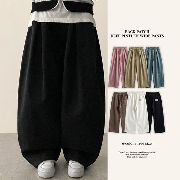 Millet Tantan Back Pocket Patch Pintuck Wide Pants[Long & Short]