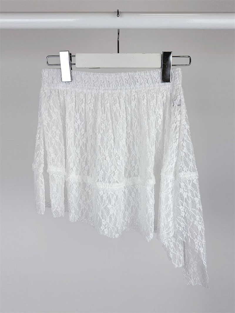 LACE UNBAL LAYERED SKIRT (2C)