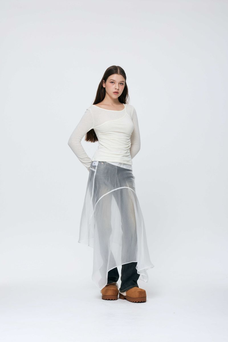 MUREN SHIRRING TOP / IVORY