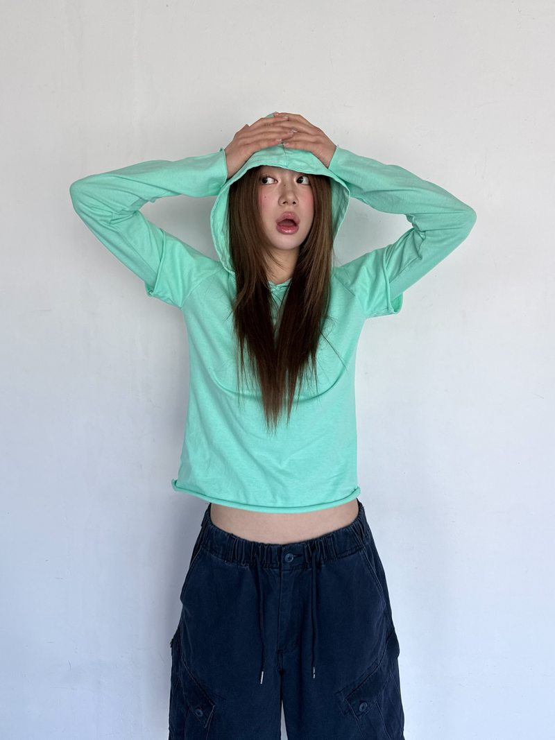 cut out layered hood T