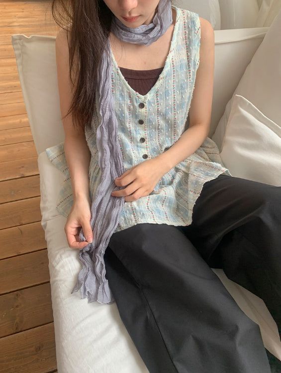 Mauve Wrinkle Pleated Long Muffler Scarf