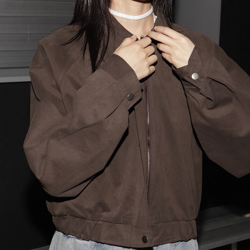 Wicon Collar Cotton Cropped Short Jumper Jacket