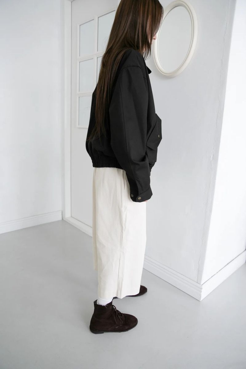 strap banding cotton capri pants(2colors)