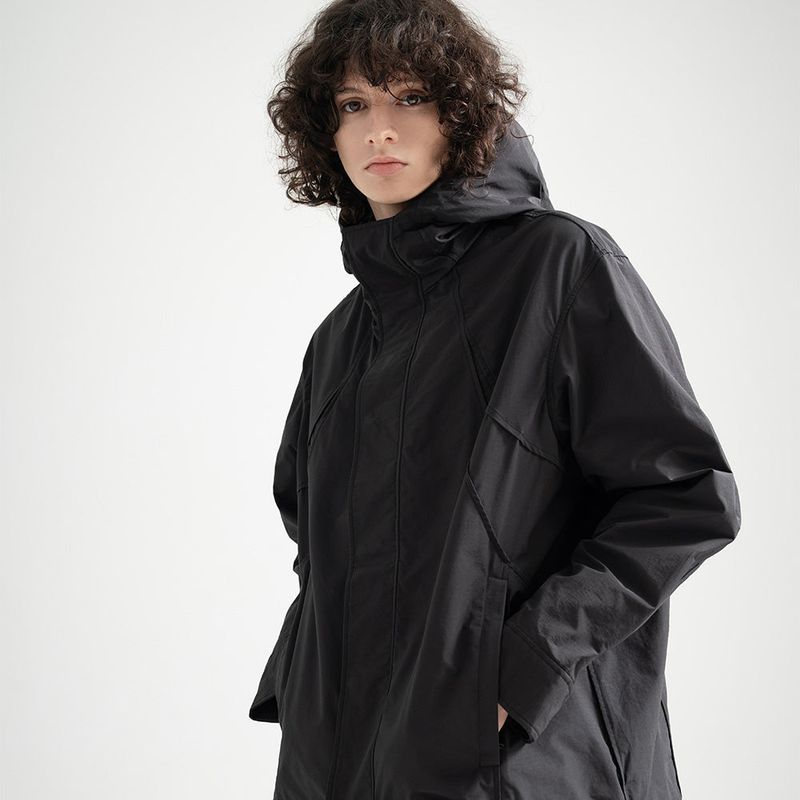 Nylon RIB Flash Line Jacket - BLACK