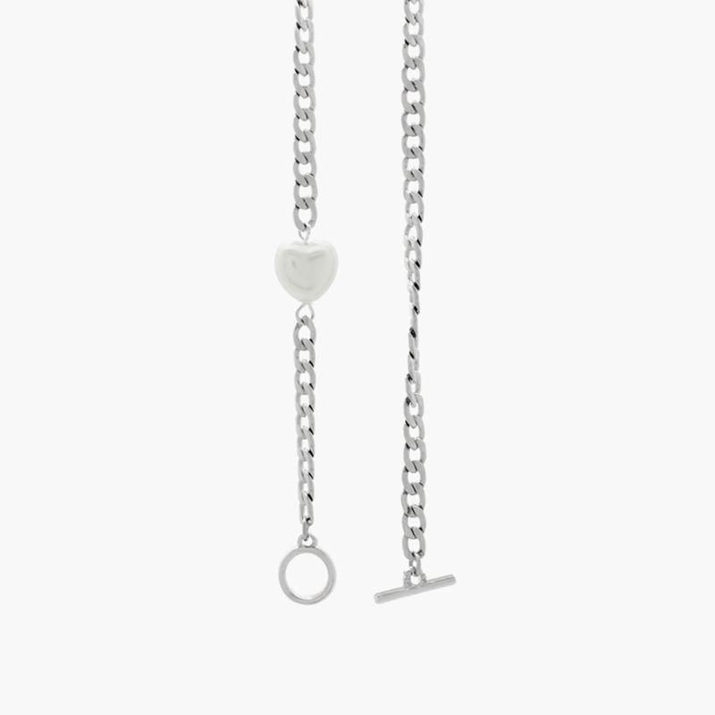 Heart Pearl Toggle Bar Choker