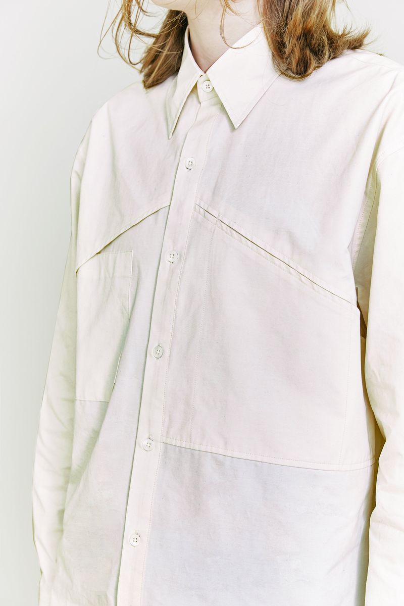 Oblique Cover Shirt cream