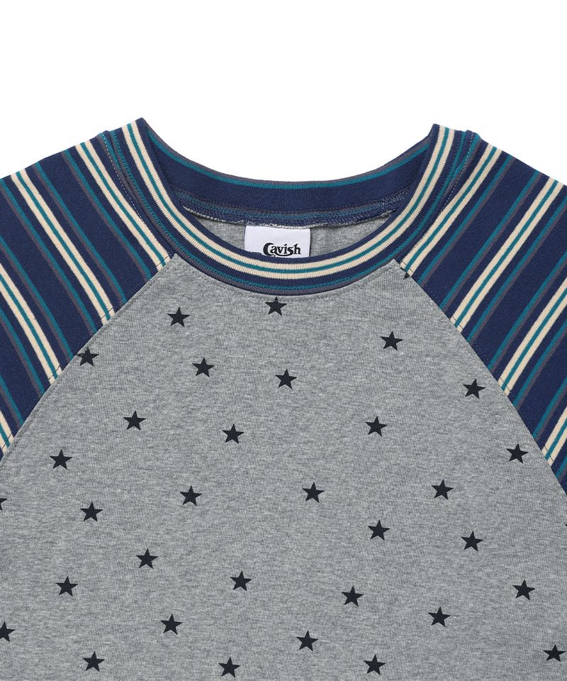 STRIPED STAR RAGLAN LS TEE BLUE(CV2GFFT561A)