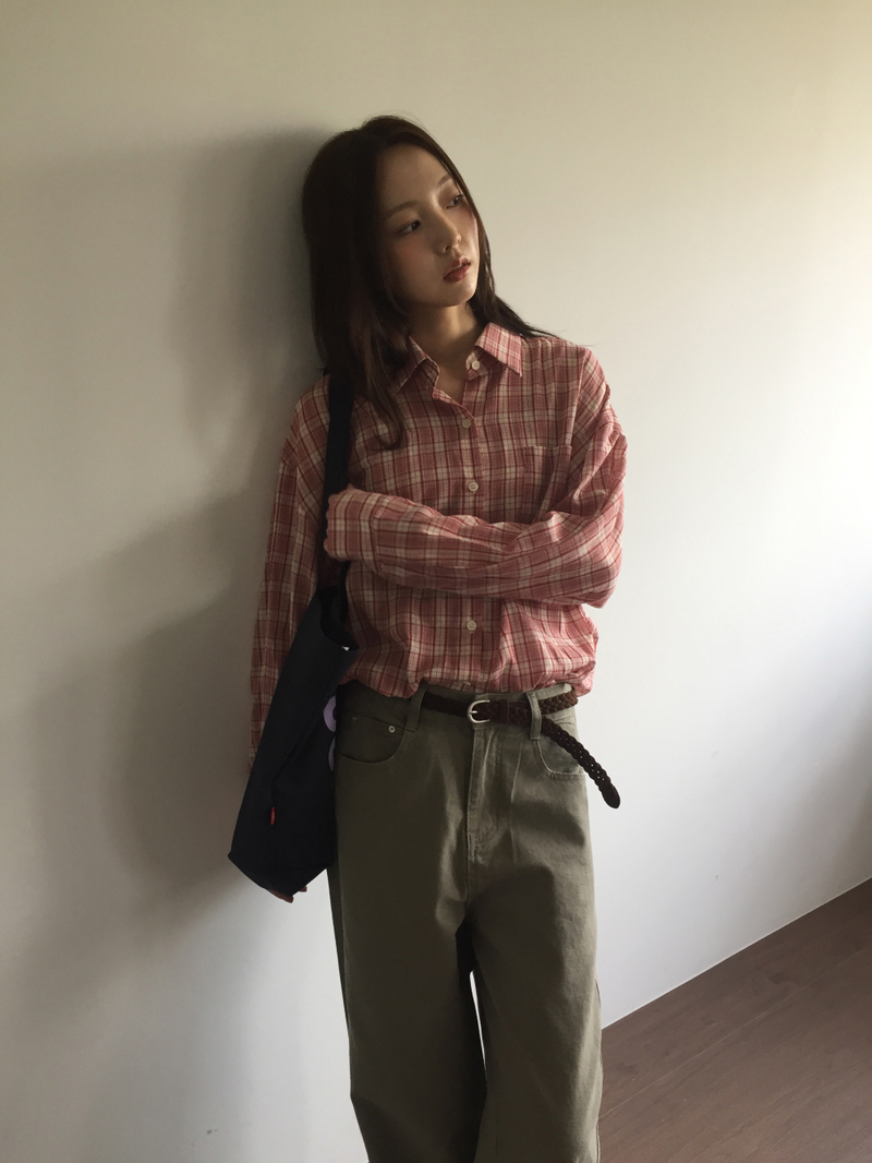 Lazy Log Check Shirt (2color)