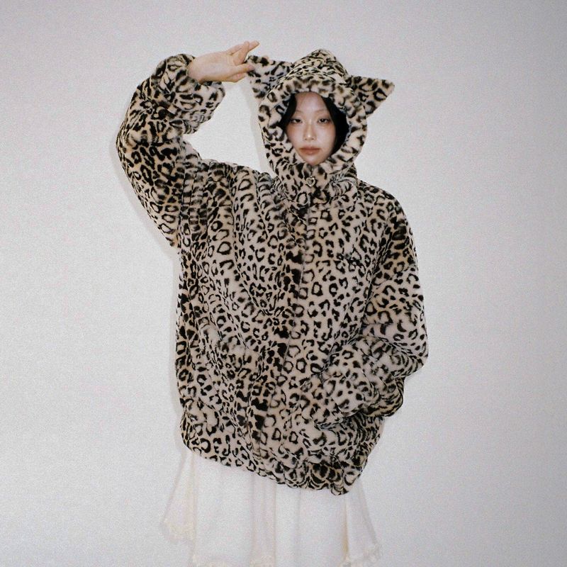 Cat Leopard Jacket - Brown