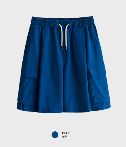 [ In-house ] Pin Tuck Cargo String Banding Bermuda Pants