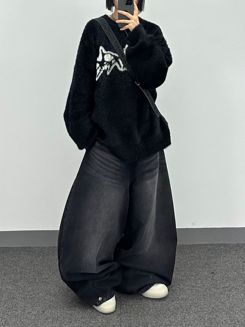 wacks balloon denim pants