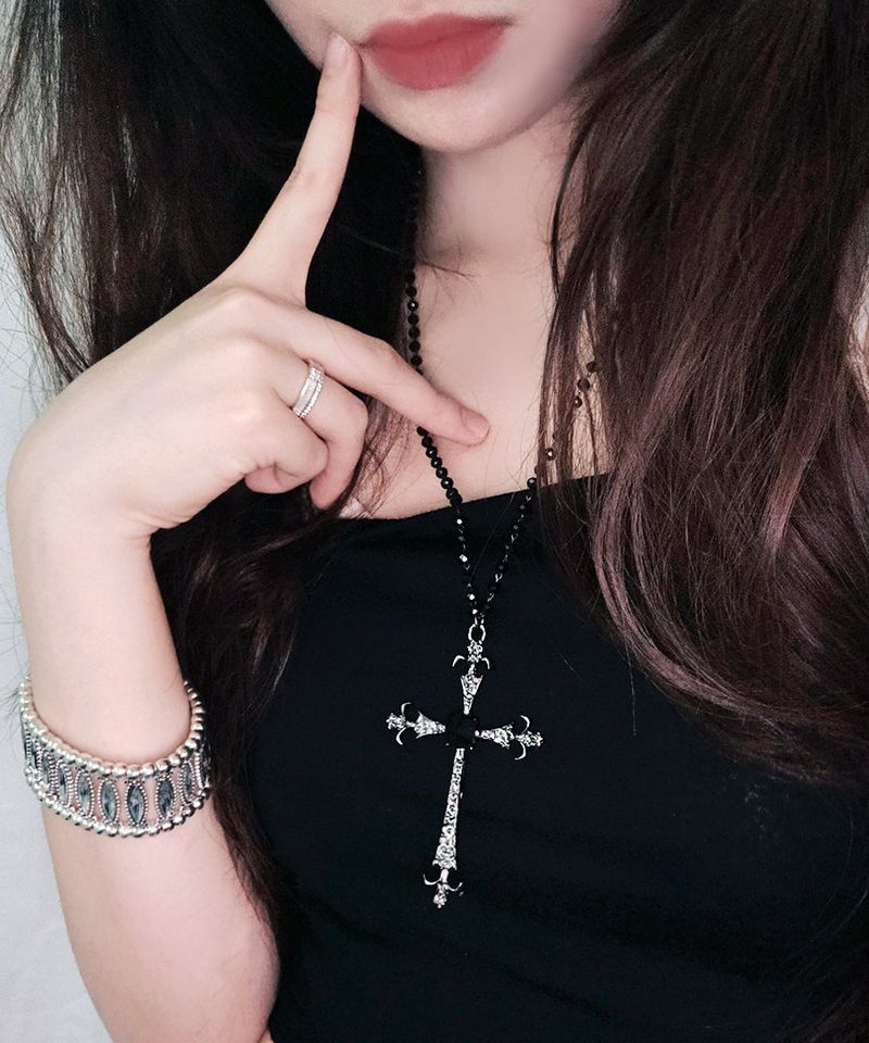 Demon Black Cross Necklace