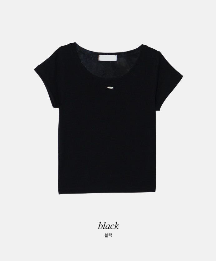 Basic U-neck Warm Pendant T-shirt (5color)