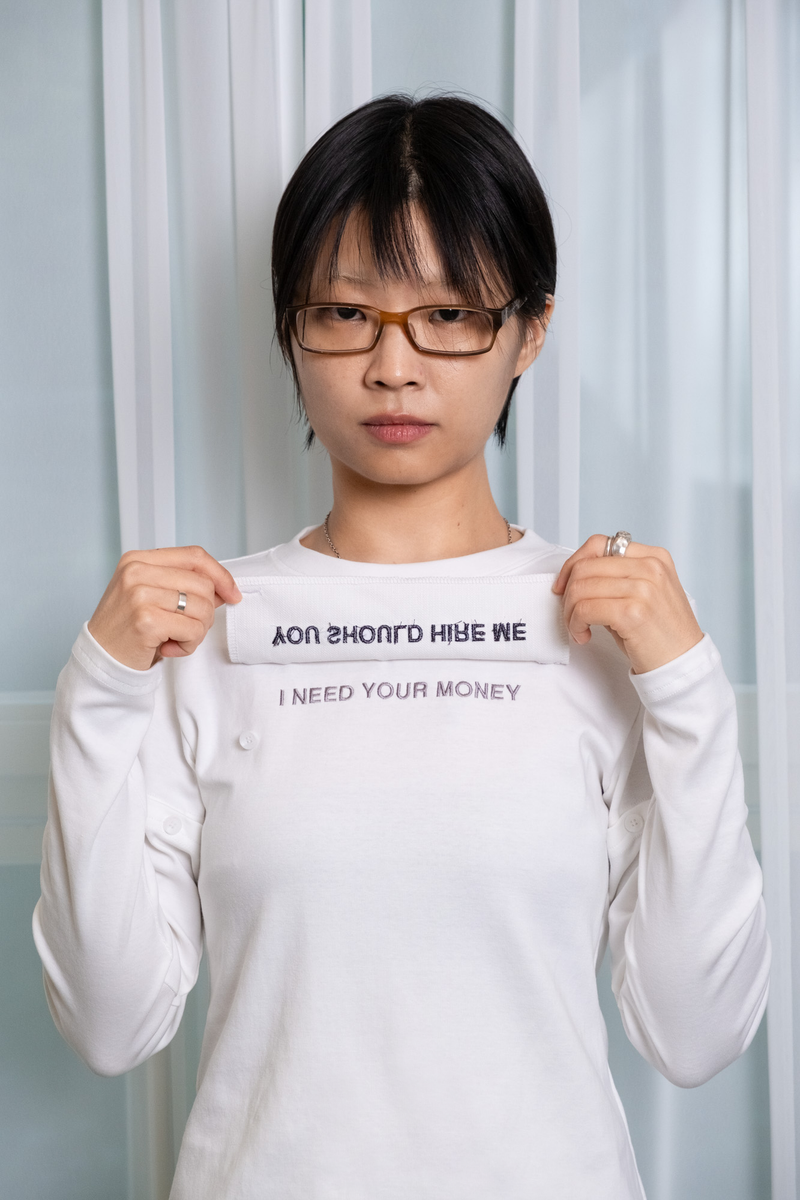 "HIRE ME" CONVERTIBLE LONG SLEEVE (WHITE)
