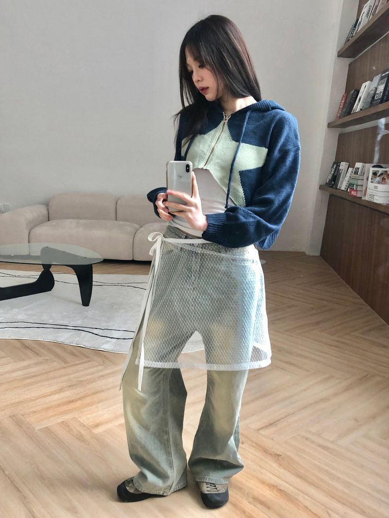 Marco crop knit zip up