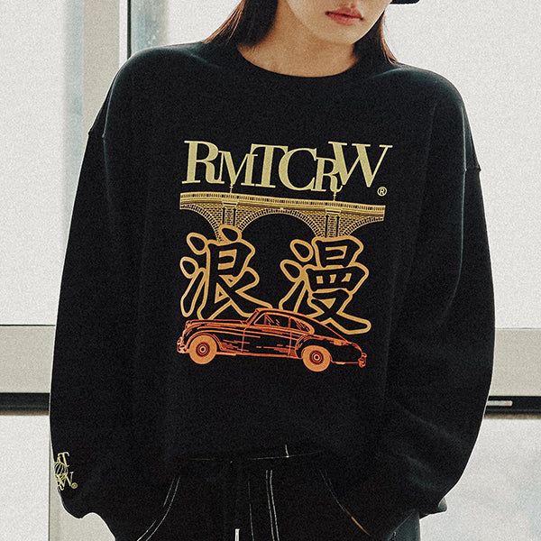 ROMANTIC CROWN(ロマンティッククラウン)の「ROMANCE CADILLAC SWEAT SHIRT_BLACK(Tops)」