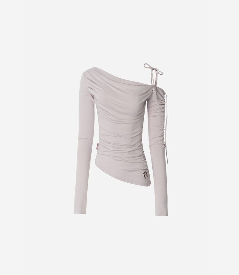 Cats Draping One-Shoulder Top