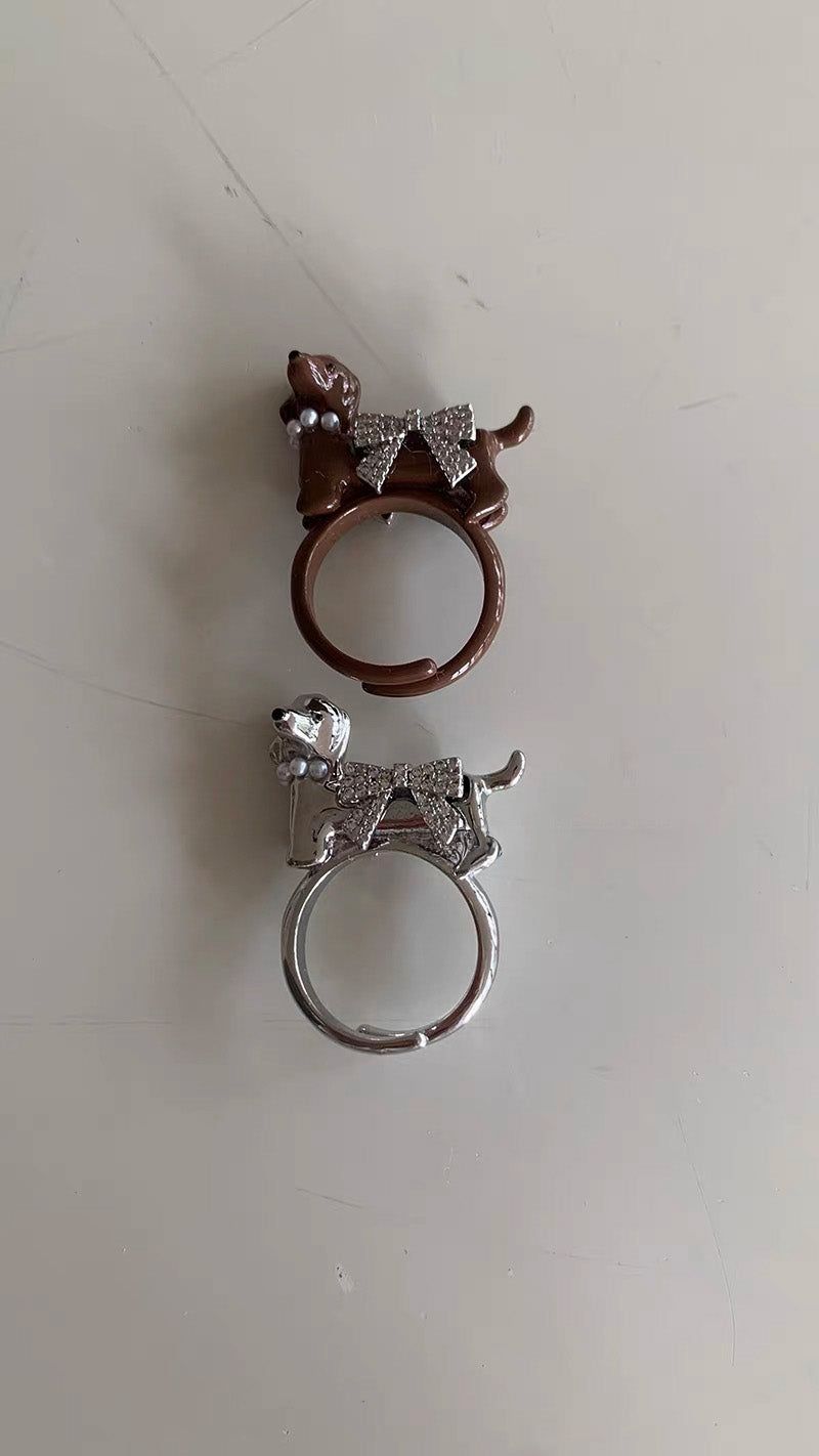 Dachshund metal ring(2color)