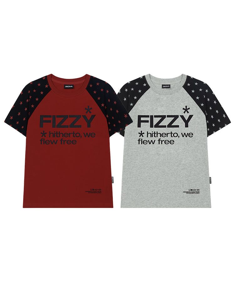 Star Point Raglan T-shirt - MAROON RED / BLACK