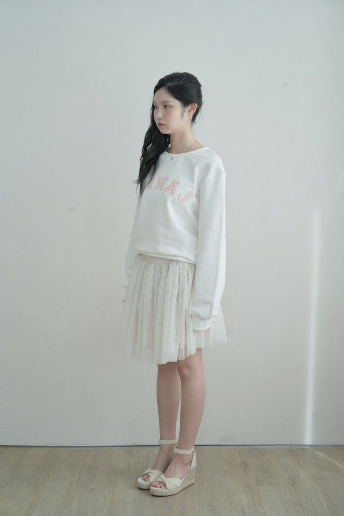 ゴールドグリッタークリームスカート