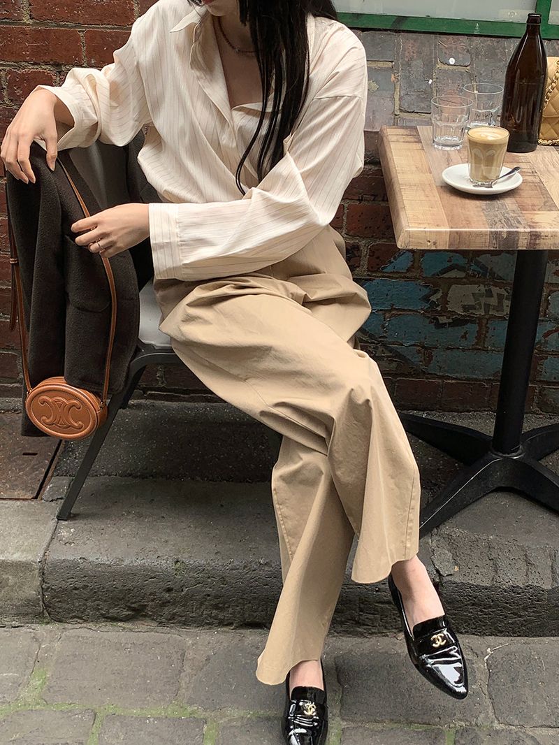 Dimple Stripe Silky Shirt