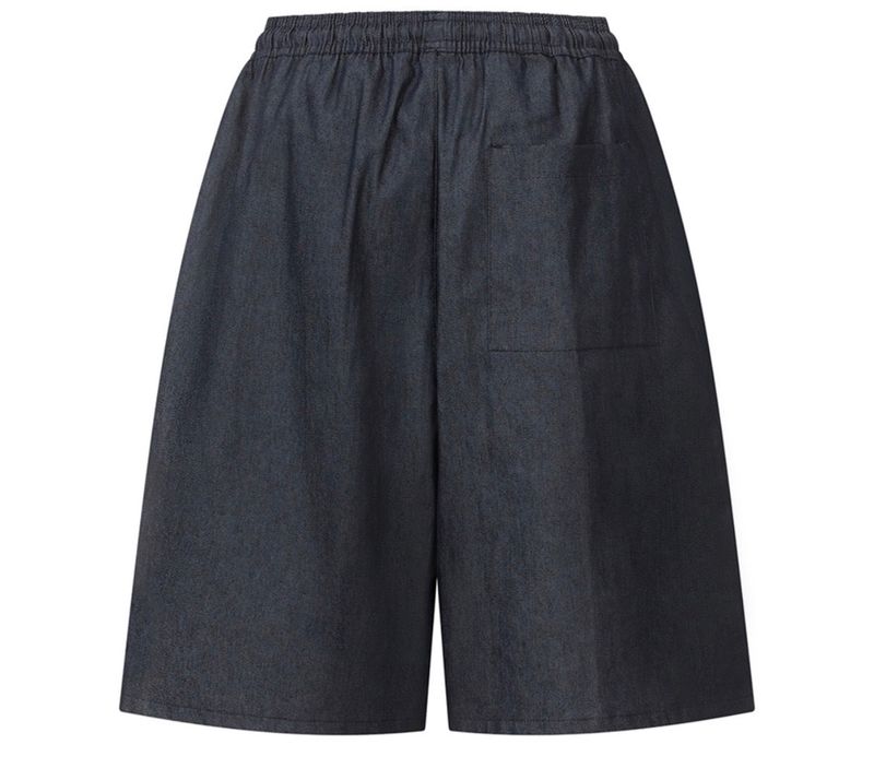 RUSEN BANDING BERMUDA DENIM PANTS UNISEX