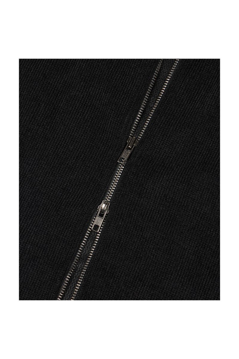 (BASE) MONO KNIT ZIP UP (BLACK)