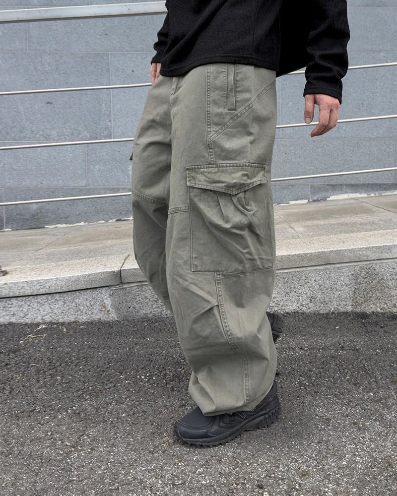 Cerne Dying Washed Curved Cargo Pants