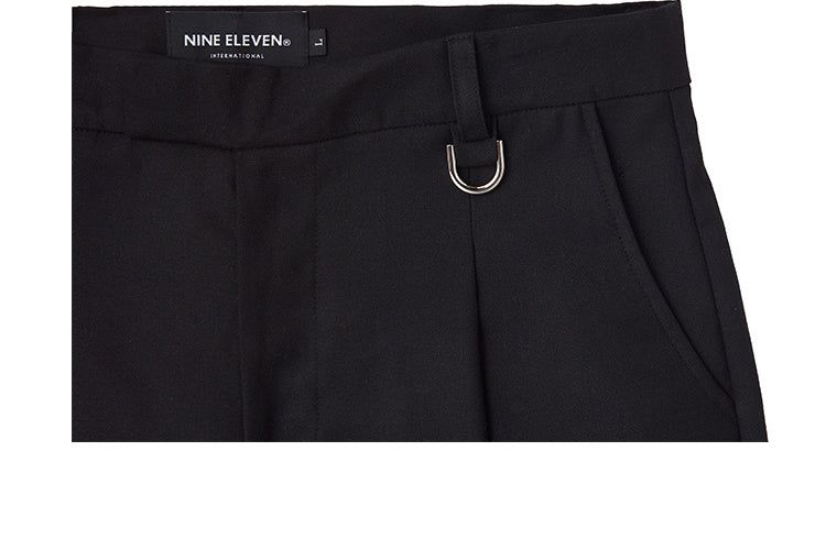 Belted wide slacks