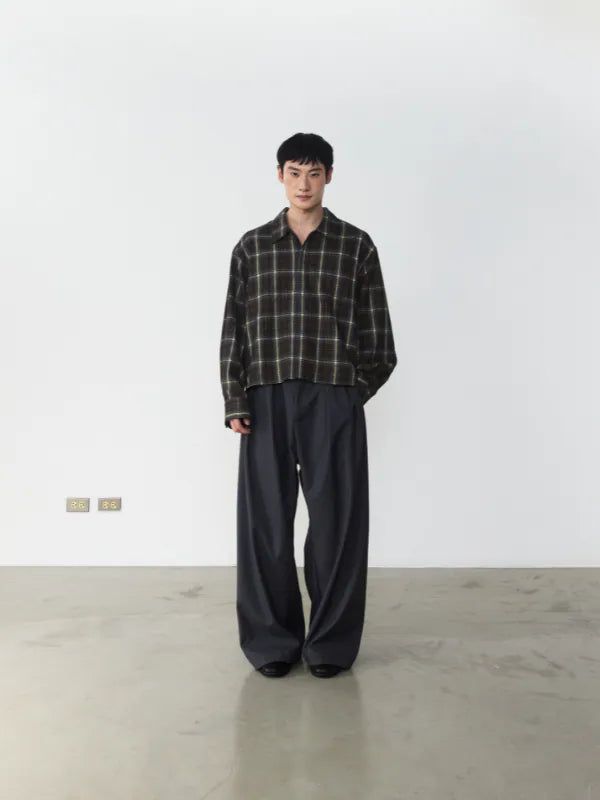 TP1 Brushed Boxy Plaid Shirt