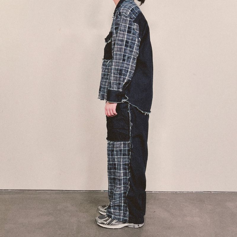 grunge burner check shirt_blue
