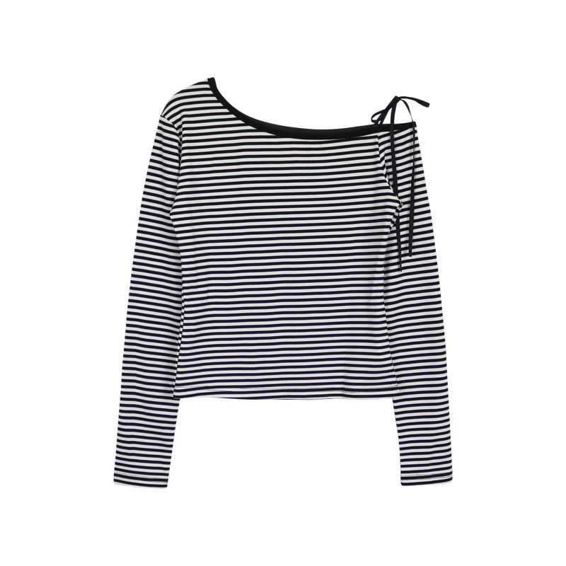 RIBBON ONE SHOULDER T-SHIRT