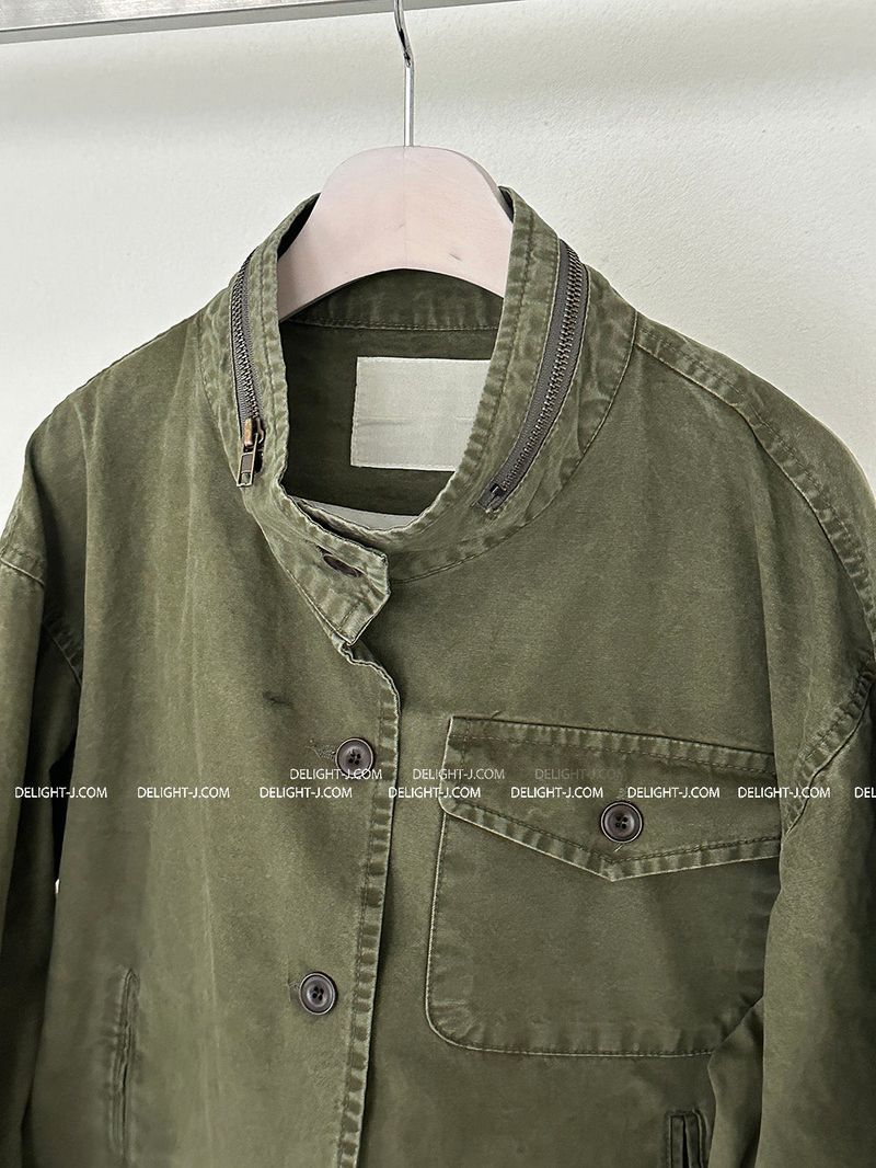 Vintage Washing Pocket Bomber Jacket