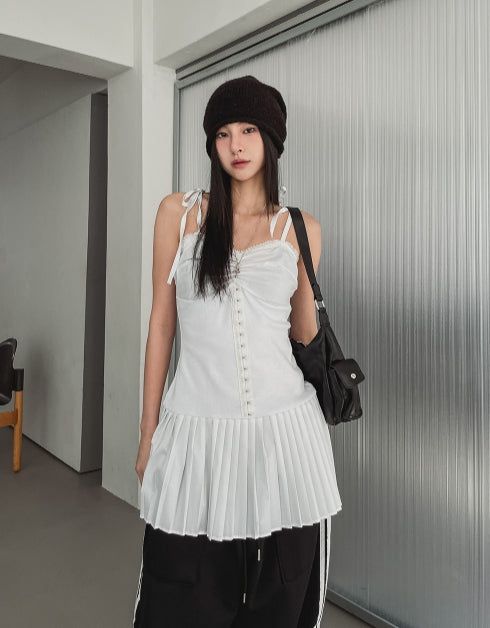 ULAN（ユレン）の「Glare pleated bustier one-piece（Dresses）」
