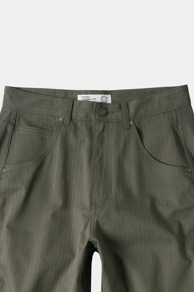 Semi Curved Herringbone Twill Pants (Khaki)