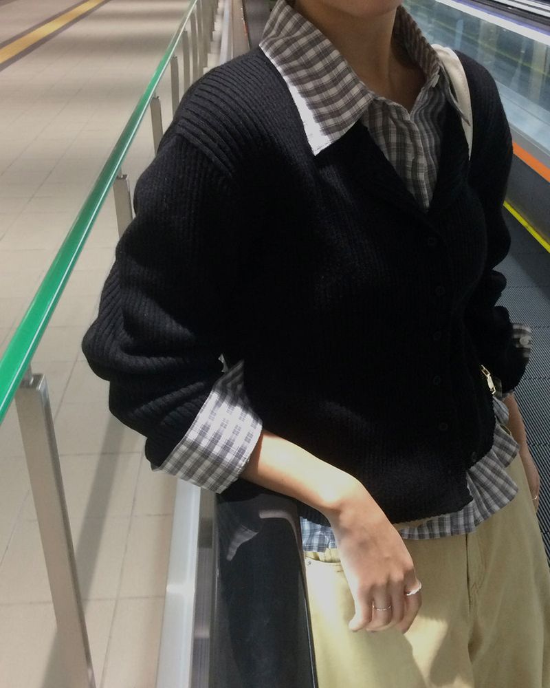 [ORIGINAL] Pudding Frill Angora Knit Cardigan