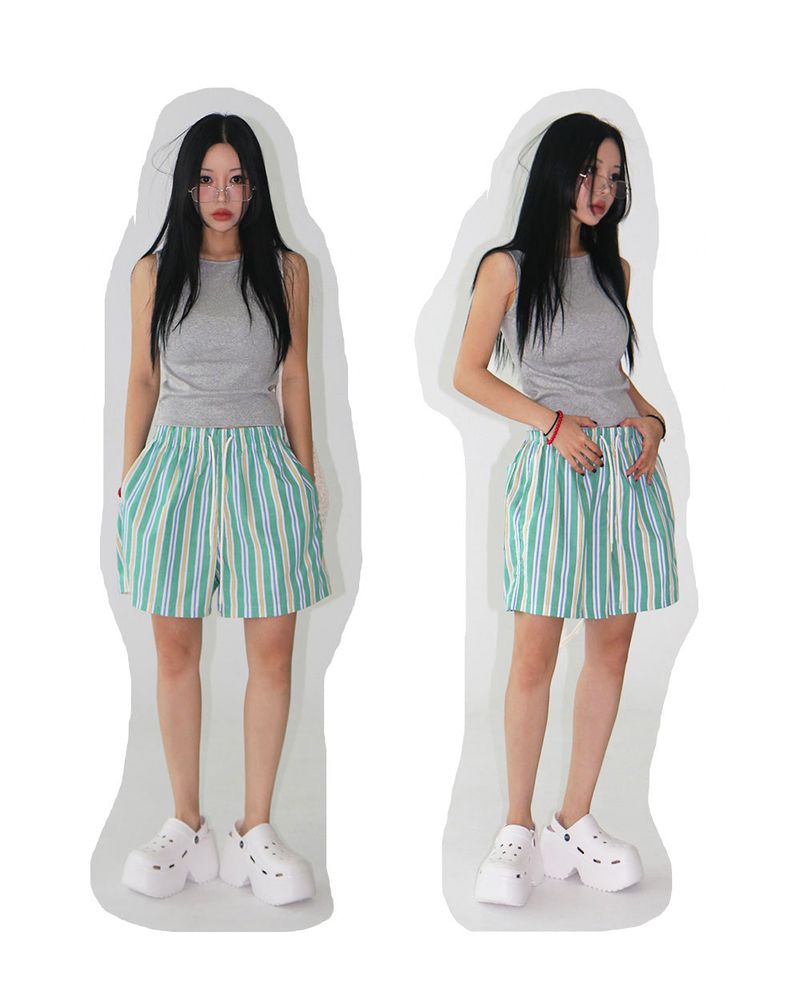 Delight-J（ディライトジェイ）の「[UNISEX] パターンドトリンクルドショートショーツ（パンツ）」