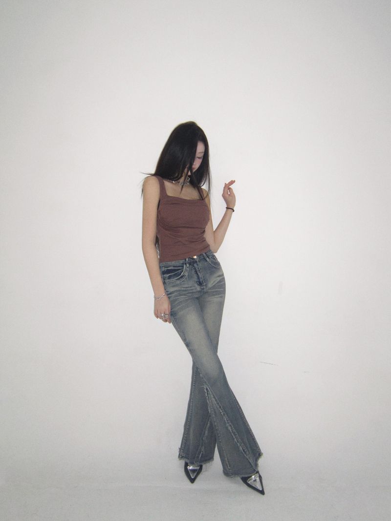 Soft washing bootcut jeans