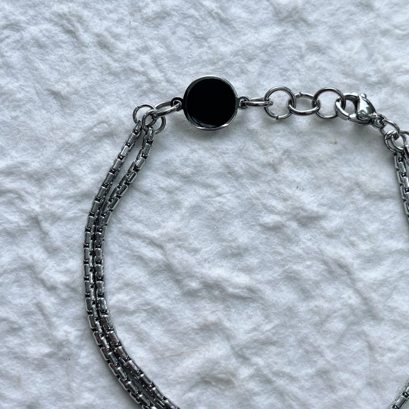 Black Accent Double Chain Bracelet