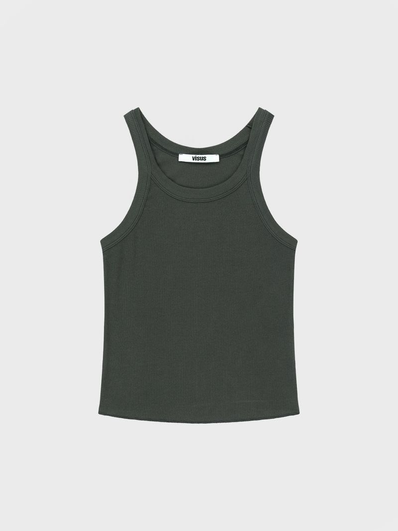 Cotton Sleeveless Top_Charcoal
