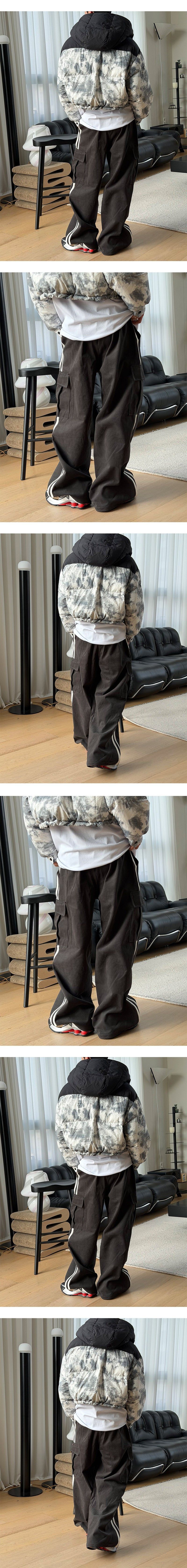 [Unisex] Track suede cargo pants(3color)