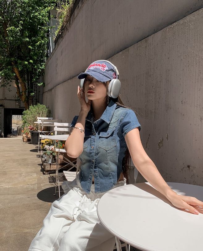 Our Washing Cropped Denim Shirt
