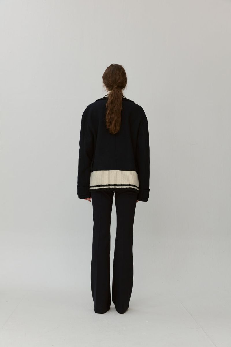 Knit collared coat