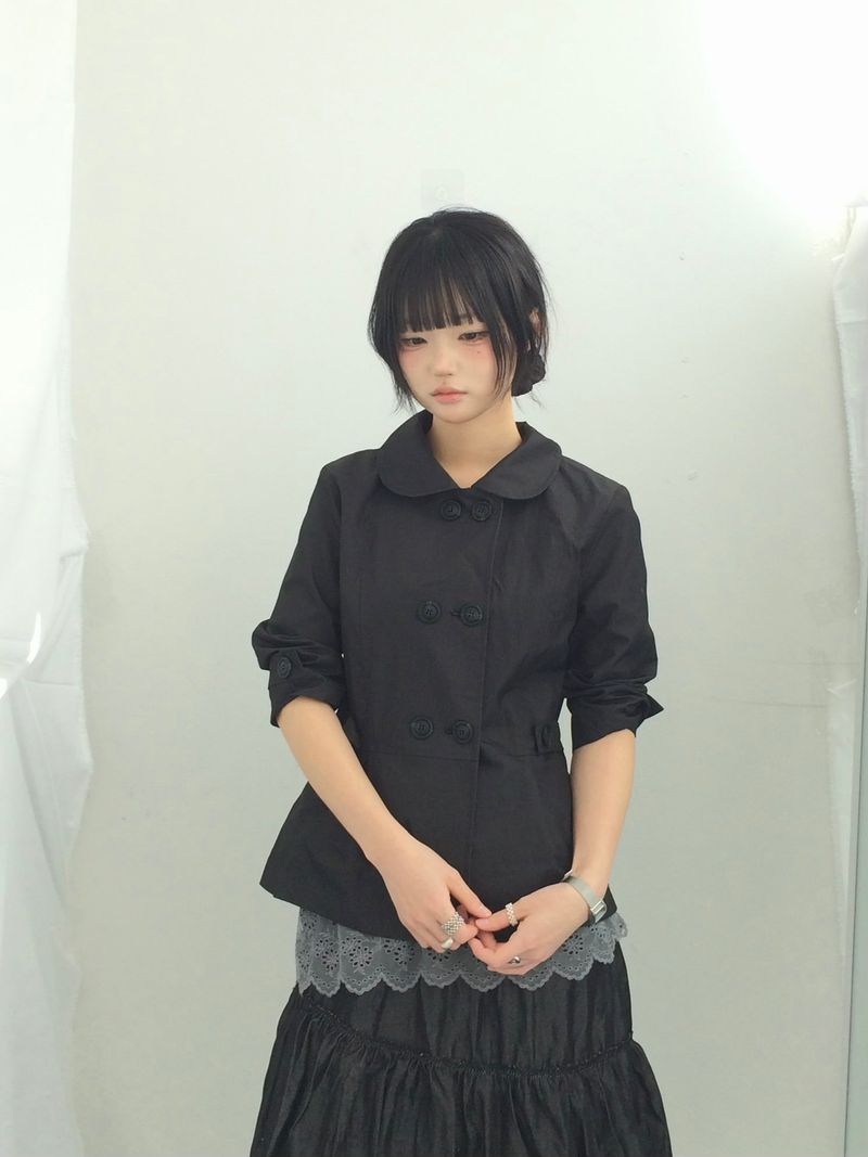 Diagonal Layer Shirring Long Skirt