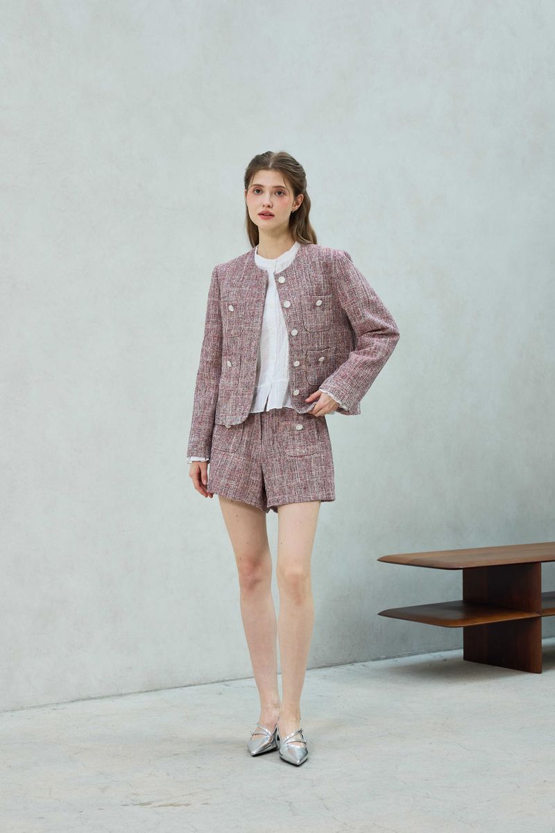 CHERISH TWEED JACKET / RED