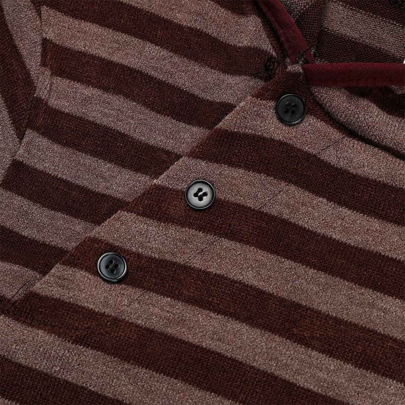 Diagonal button knit hoodie