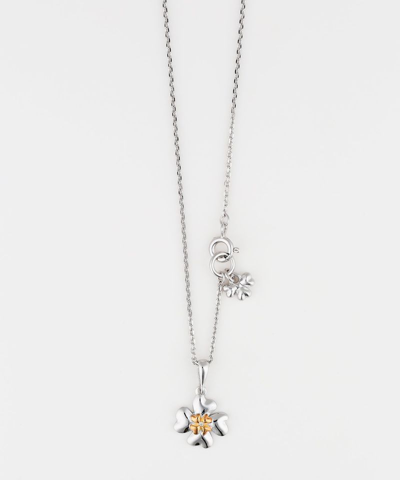 Double clover necklace G (925 silver)